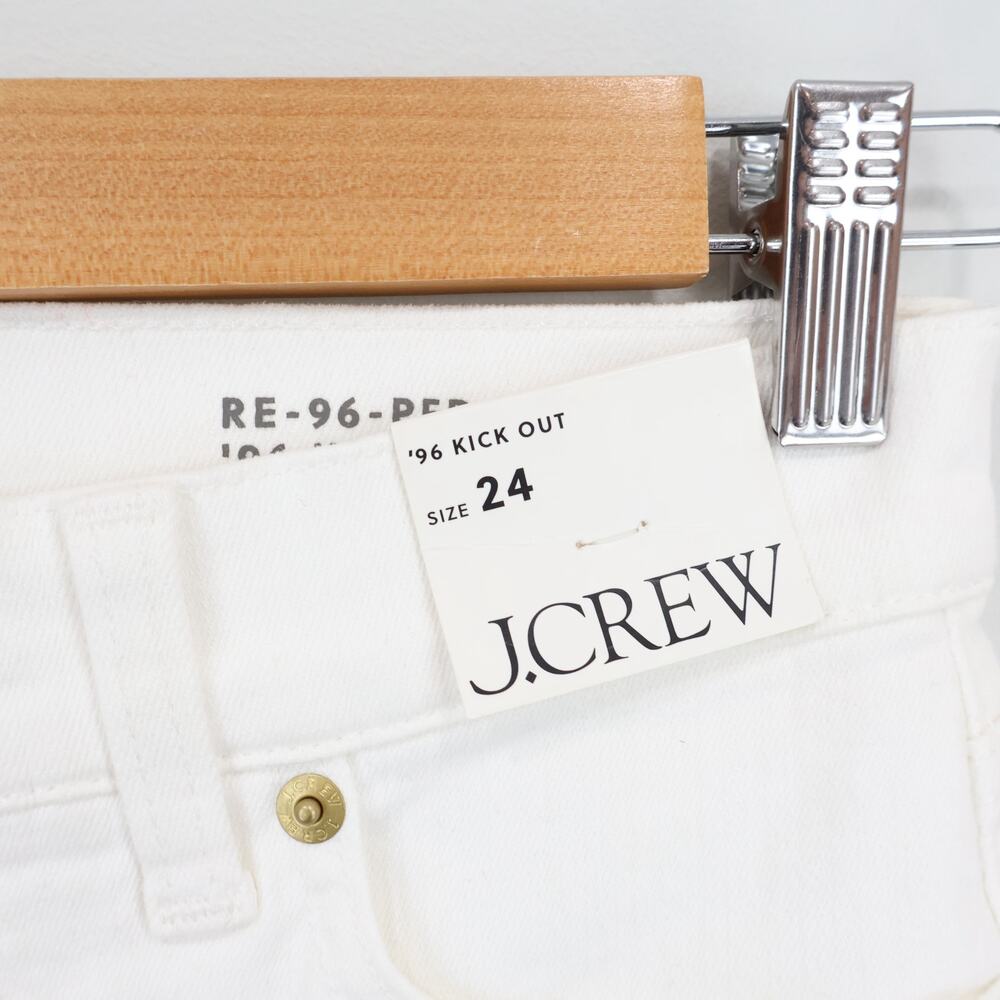 J.Crew High Rise Kickout Jean White Denim Size 24 NWT - Picture 4 of 9